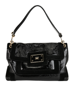 Lautner Shoulder Bag, Patent, Black, London, 2*